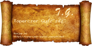 Toperczer Győző névjegykártya